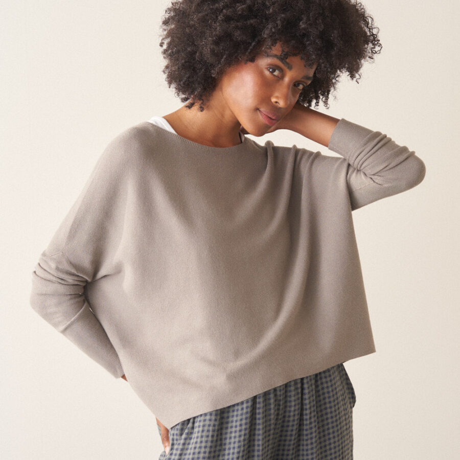 Light Stone Round Neck Sweater