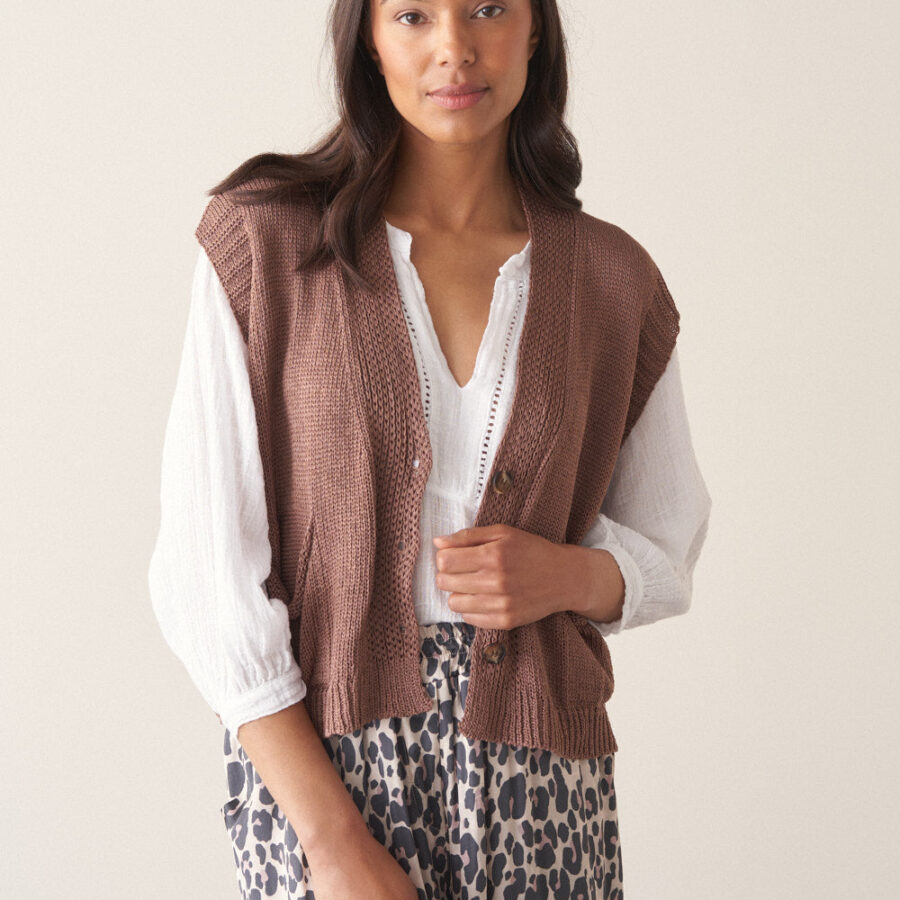 Brown Knit Vest