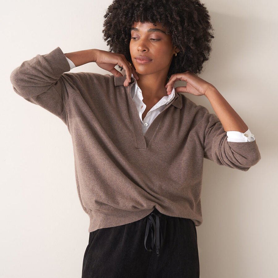 Stone Polo Neck Sweater